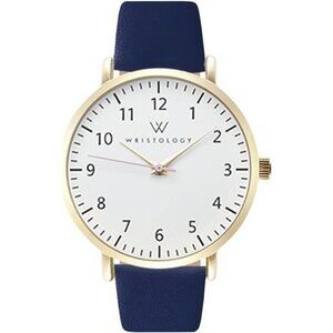Watch Leather Band - Interchangeable Genuine Color: 8. Gold / Navy
